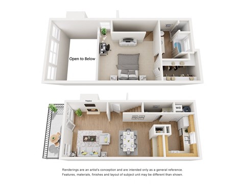 Rockefeller 1 Bed 1.5 Bath Sq. Ft.: 937 Floor Plan at The Manhattan Apartments, Dallas, TX,